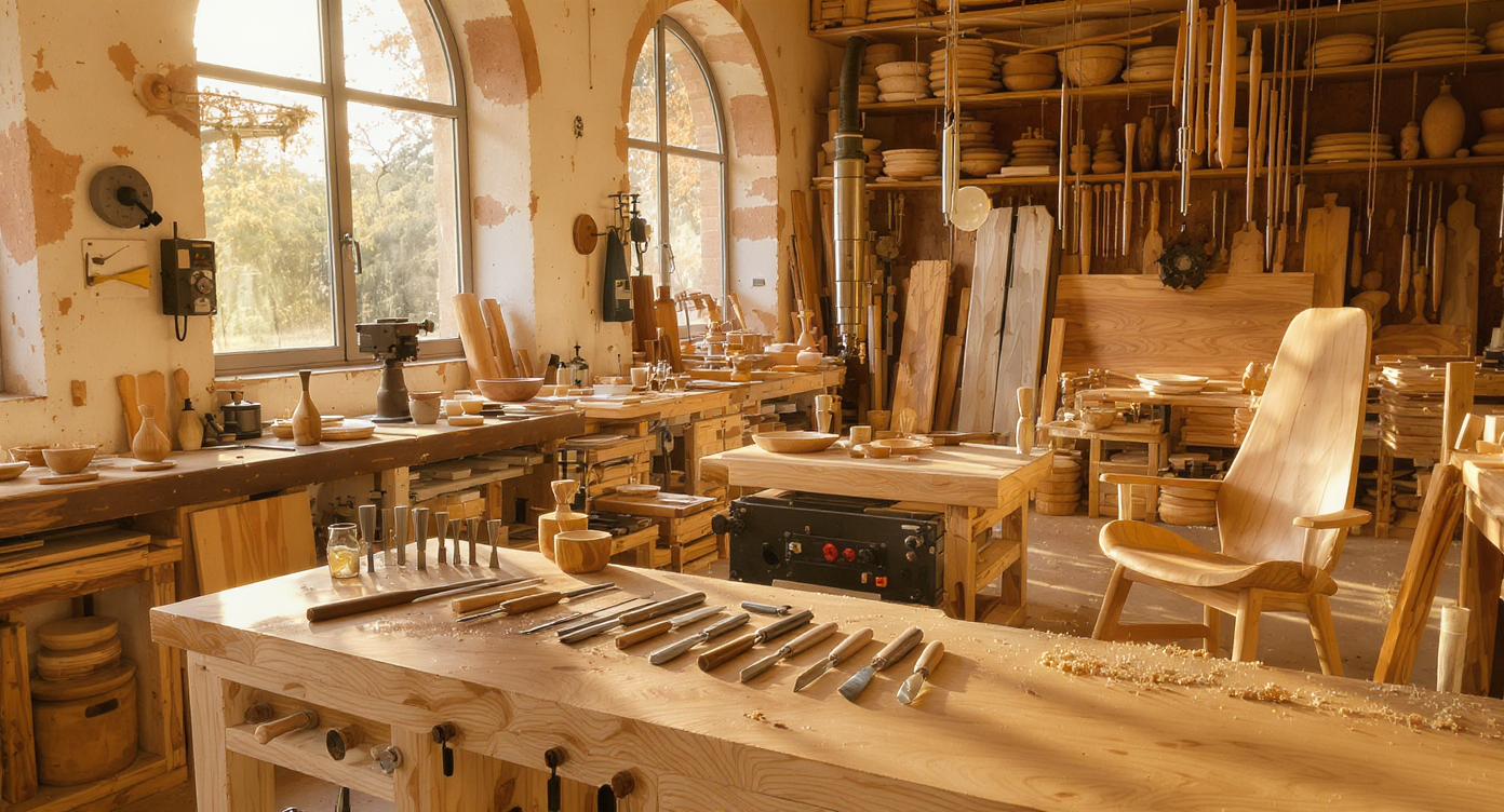 Atelier de menuiserie sur-mesure avec artisans au travail à Paris
