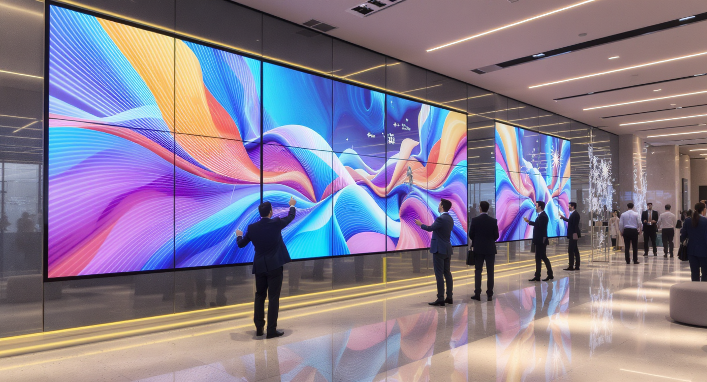 Affichage dynamique en entreprise améliorant l'expérience client interactive