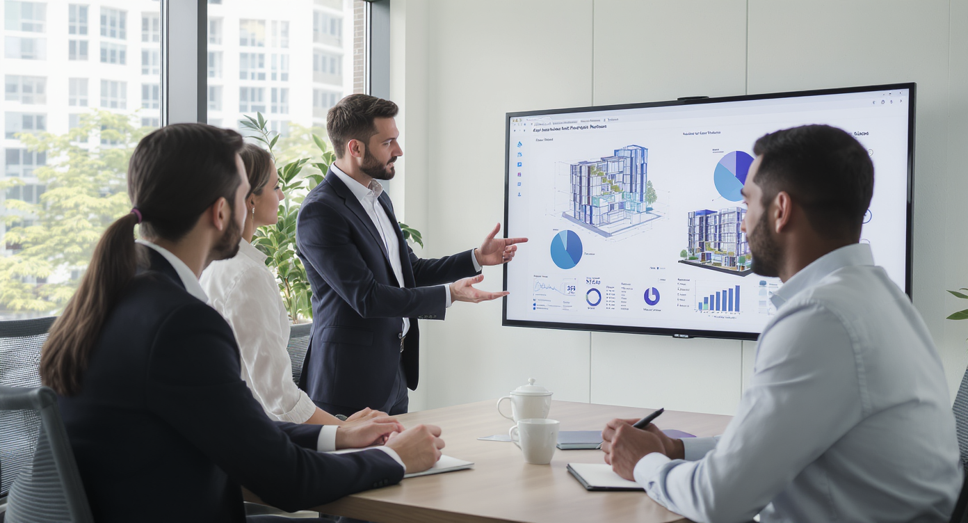 Chargé d'affaires en immobilier consultant des plans et des documents